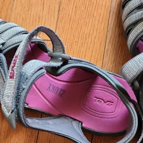 Teva Kids' Sandals - Pink and Gray - Girls Size 4 - Picture 2 of 6